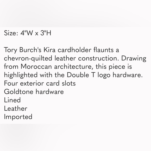 Tory Burch Kira Chevron Leather Card Case (Red/Gold) - Picture 5 of 5